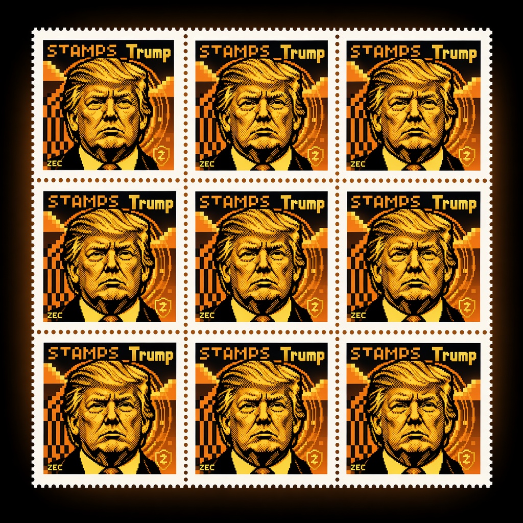 Collector sheet of nine StampTrump stamps